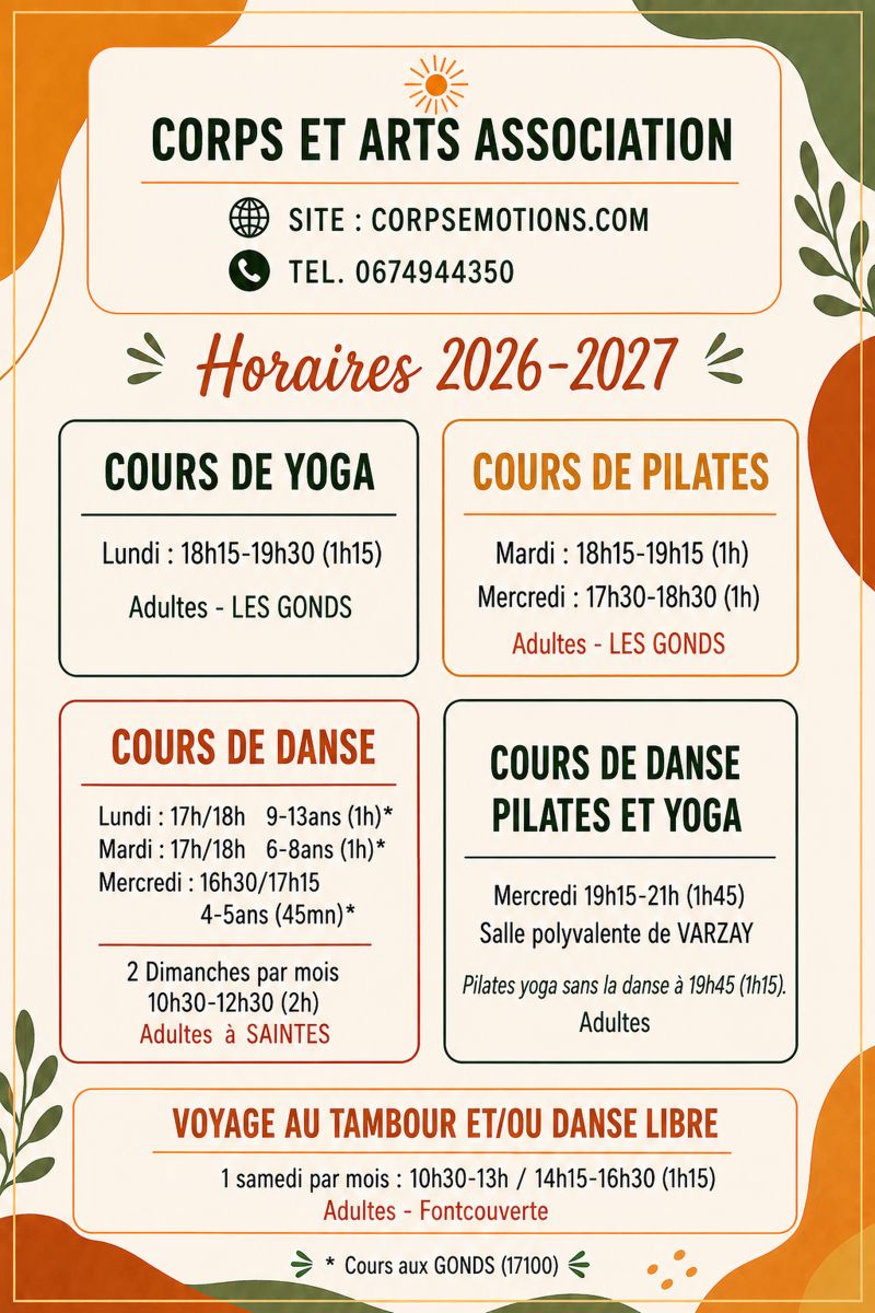 Horaires 2026 2027 